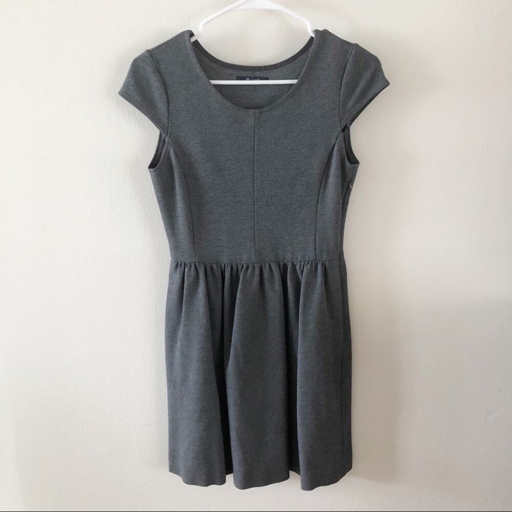 Madewell Womens XS Screenplay Dress Gray Ponte Knit Fit Flare Workwear 0826